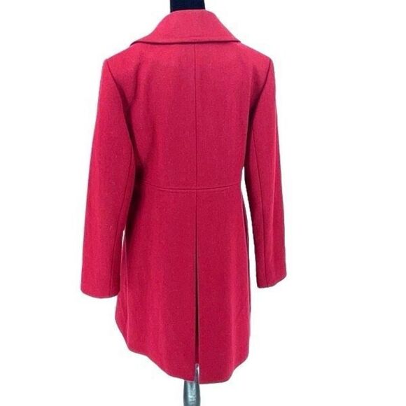 Donatella Vintage Women's Printed Lining Wool Button Single Breasted Coat Cherry - Picture 3 of 9
